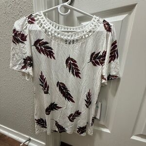 Daniel Rainn Ivory and Plum Blouse